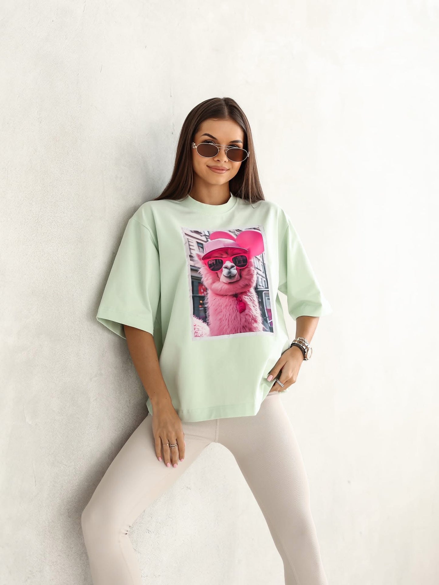 Tricou supradimensionat cu tematică Llama