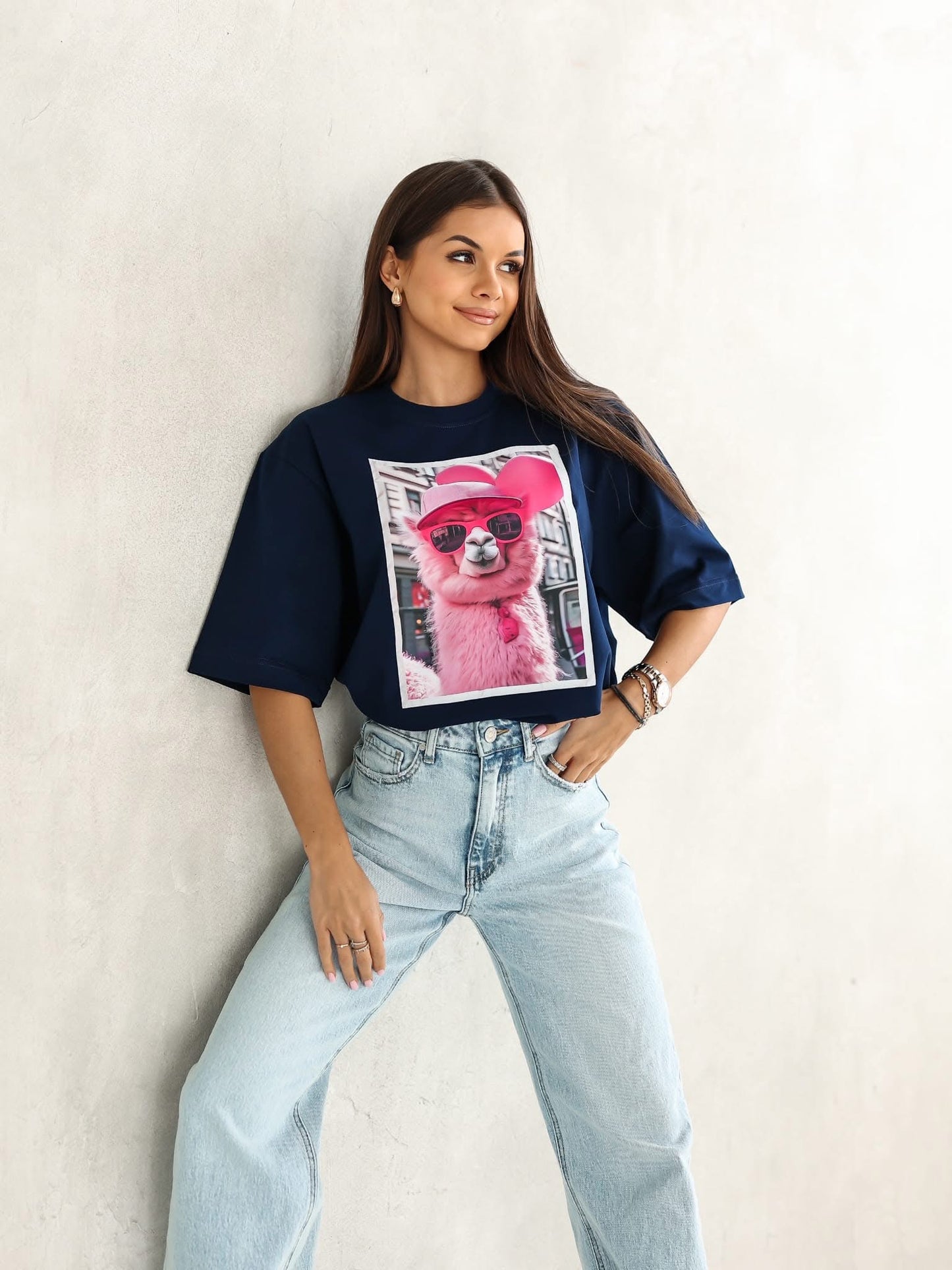 Tricou supradimensionat cu tematică Llama