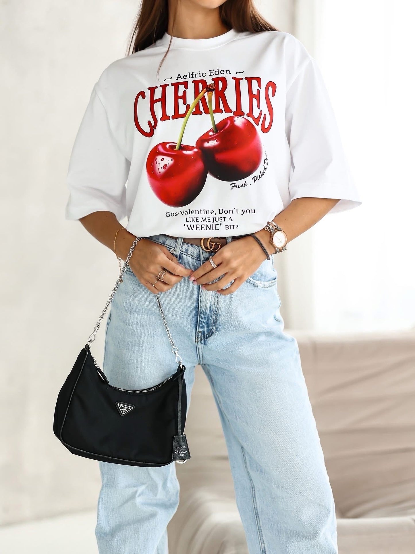 Tricou supradimensionat Cherry Pop