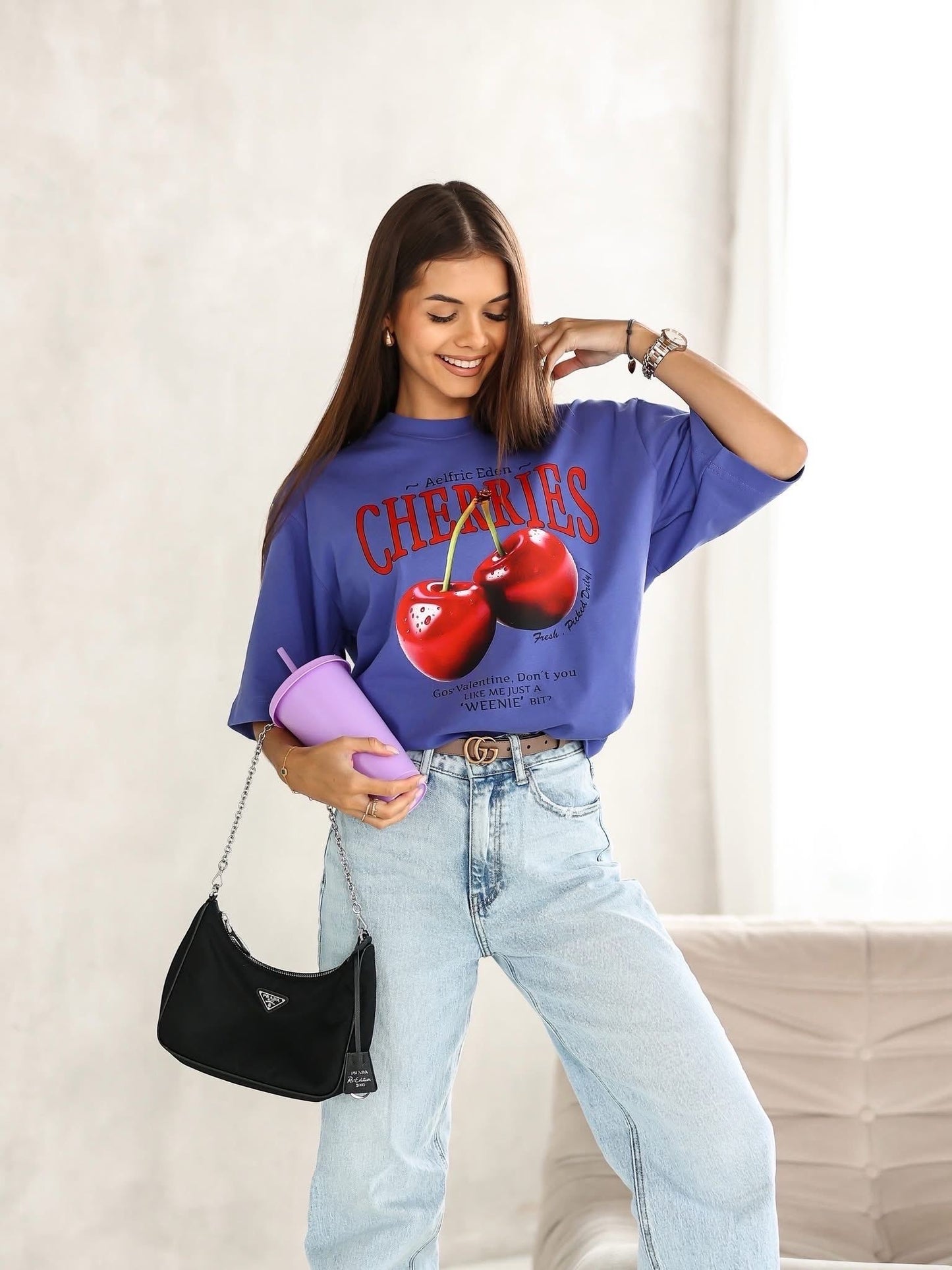 Tricou supradimensionat Cherry Pop