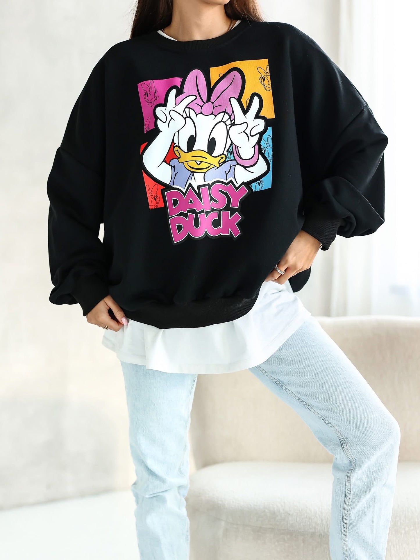 Pulover supradimensionat Daisy Duck