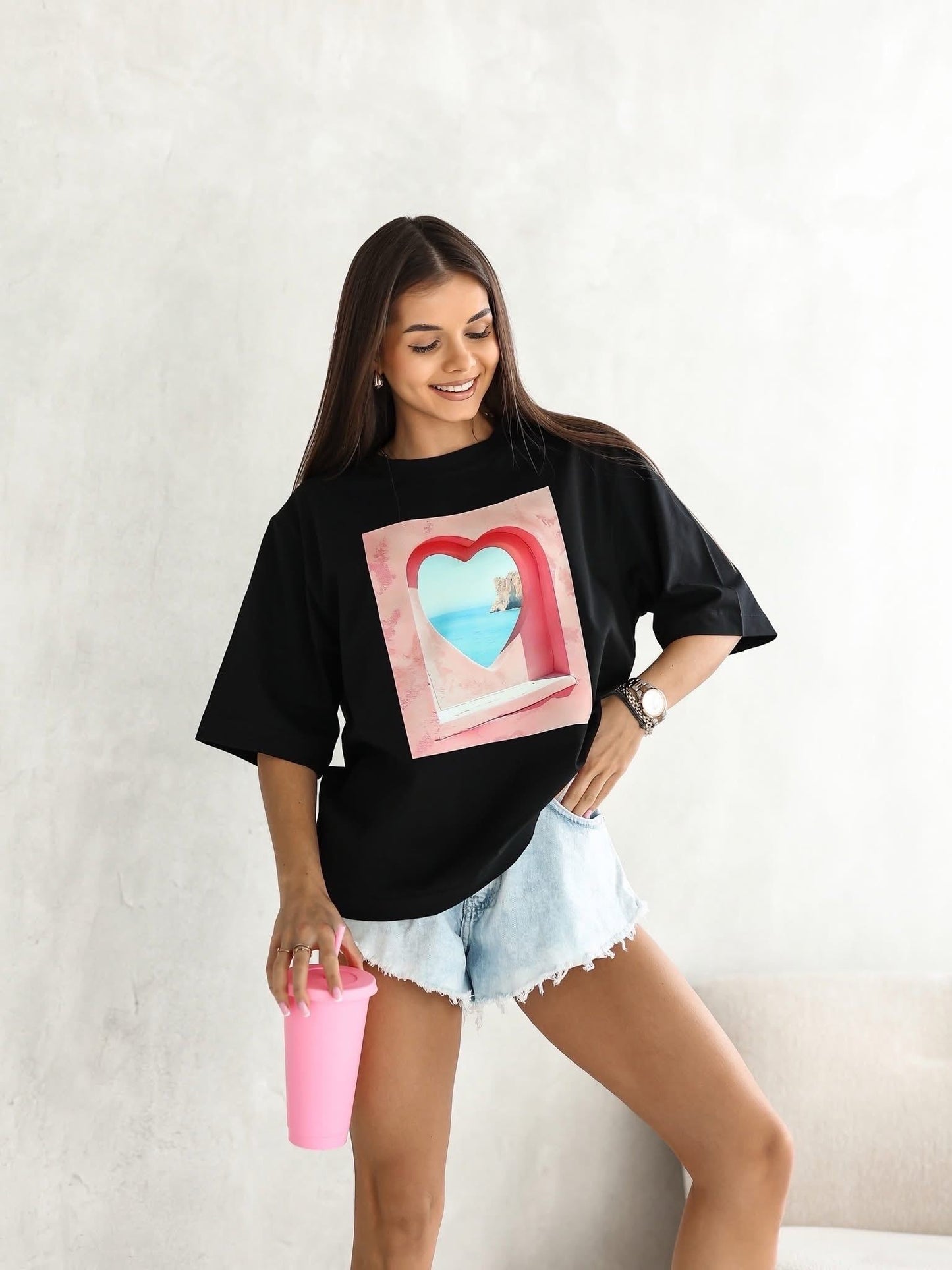 Tricou supradimensionat Seaside Love