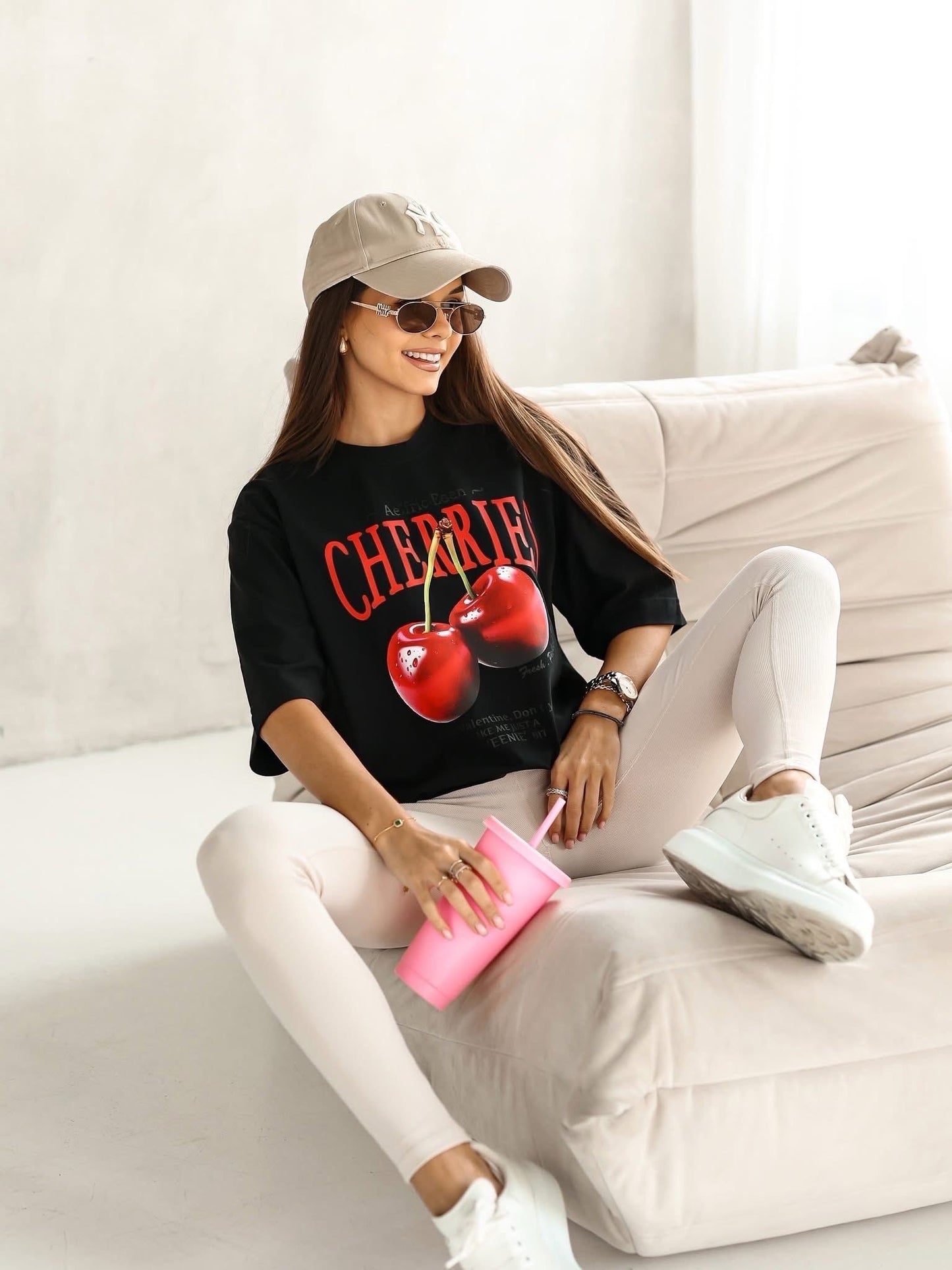 Tricou supradimensionat Cherry Pop