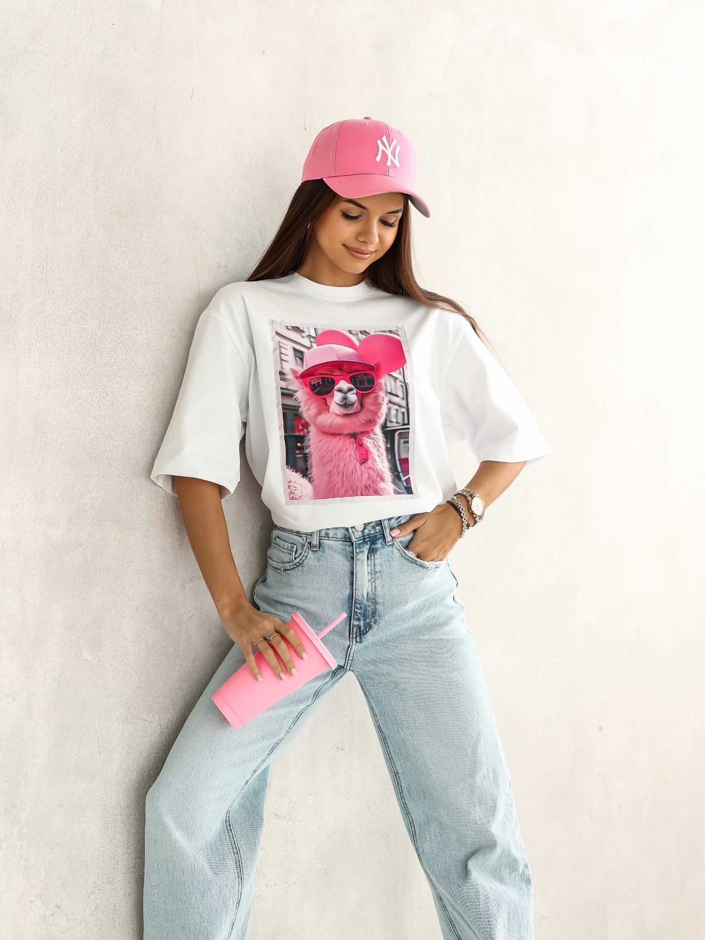 Tricou supradimensionat cu tematică Llama