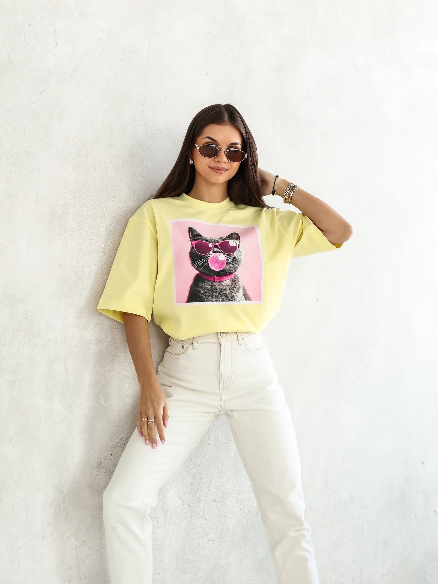 Tricou Bubble Cat supradimensionat