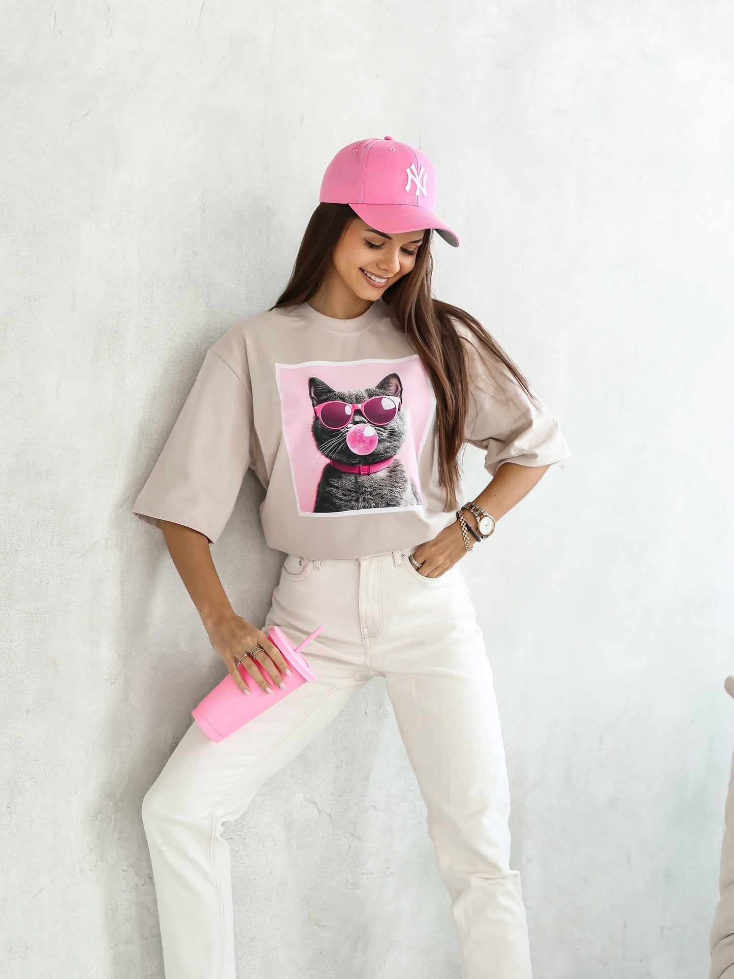 Tricou Bubble Cat supradimensionat
