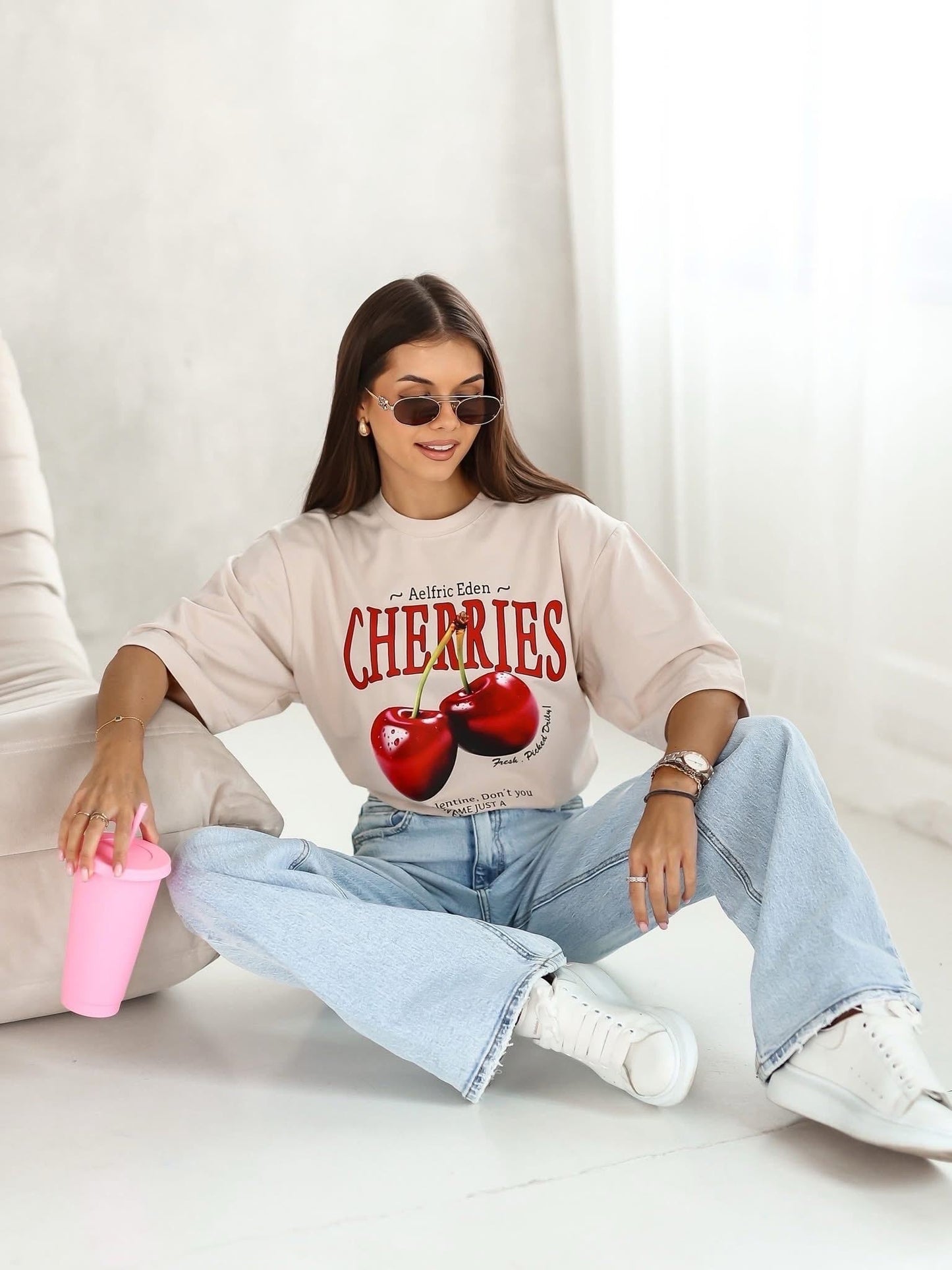 Tricou supradimensionat Cherry Pop