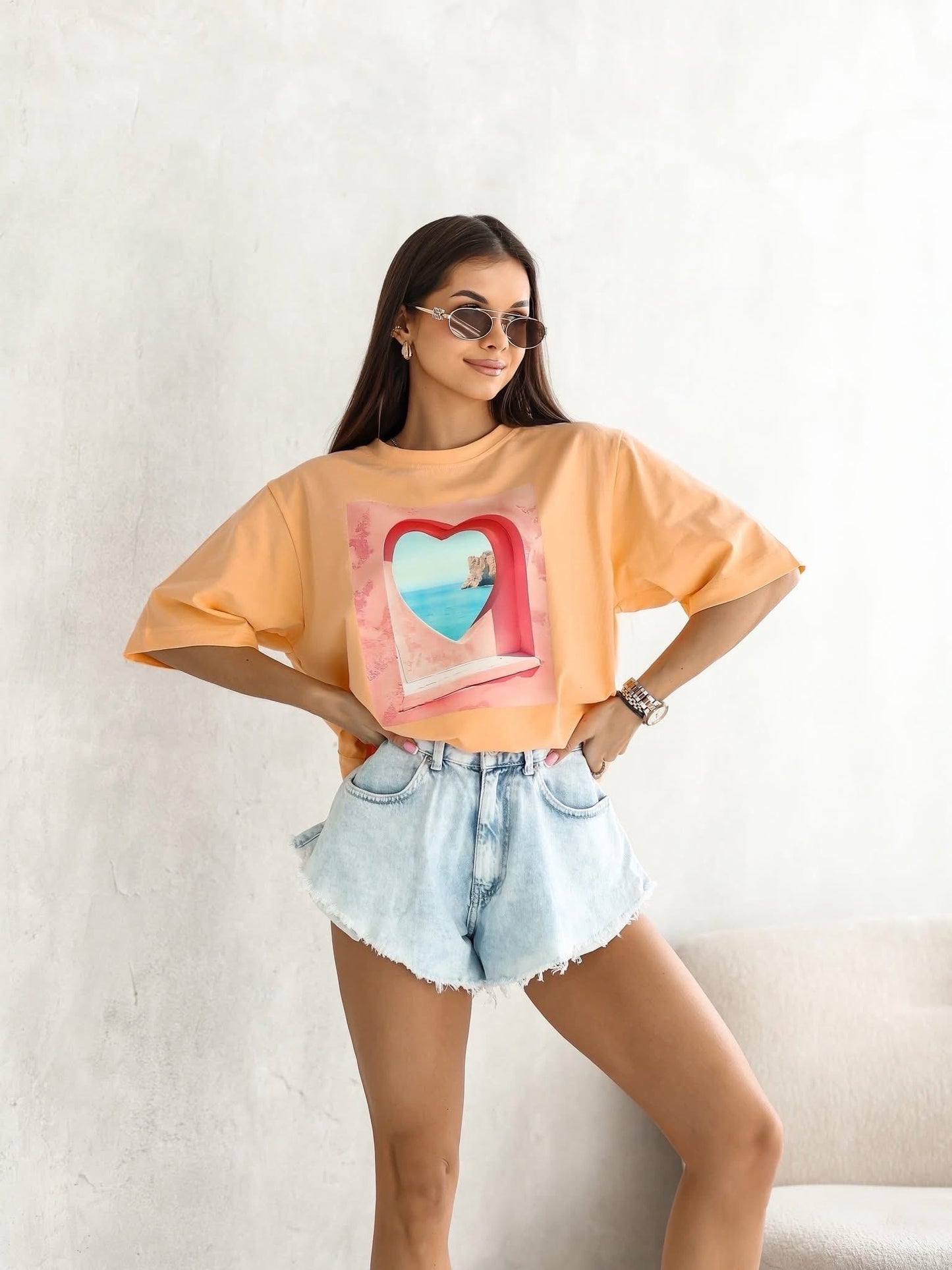 Tricou supradimensionat Seaside Love