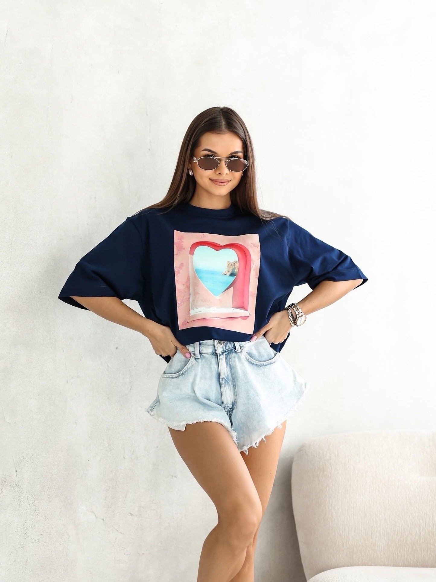 Tricou supradimensionat Seaside Love