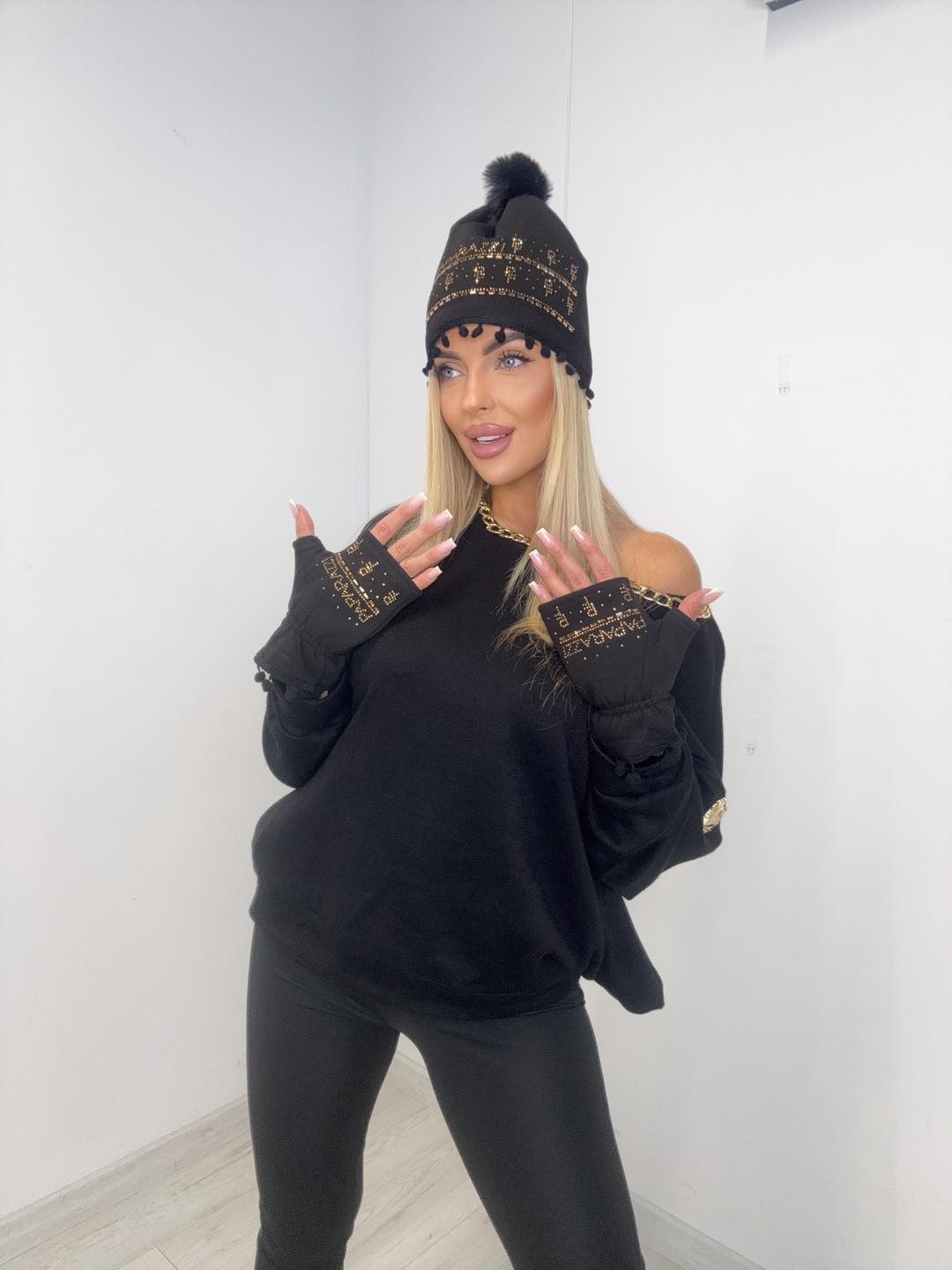 Set paparazzi - pălărie+eșarfă+mănuși (3279)