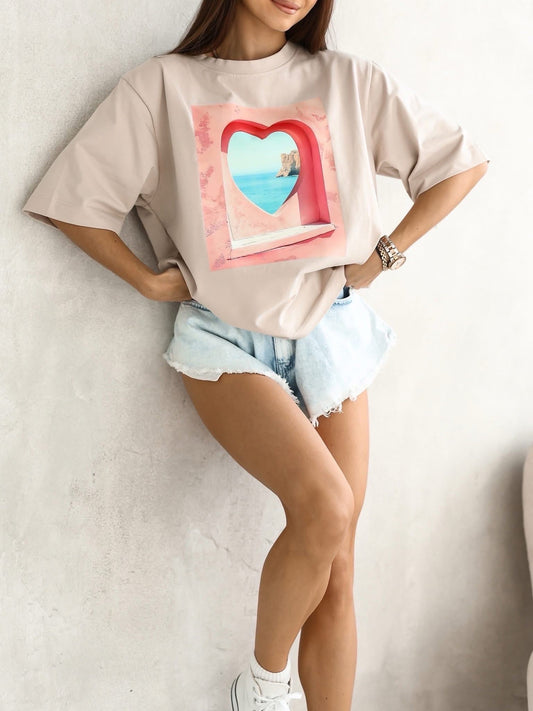 Tricou supradimensionat Seaside Love