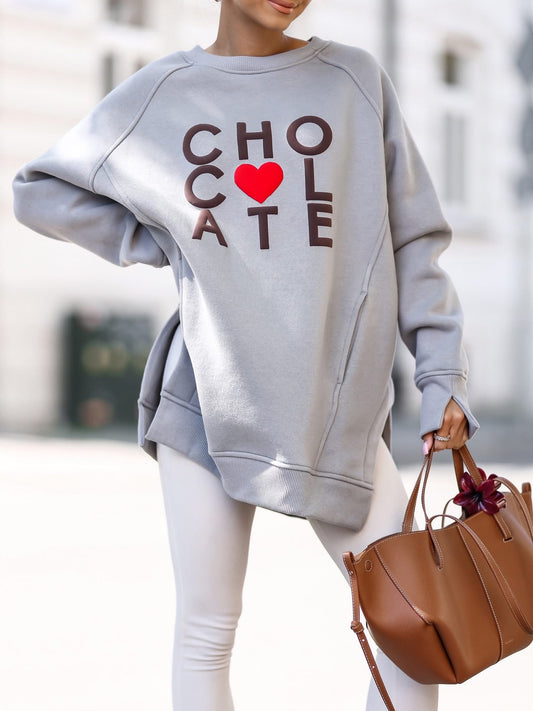 Pulover supradimensionat cu ciocolată