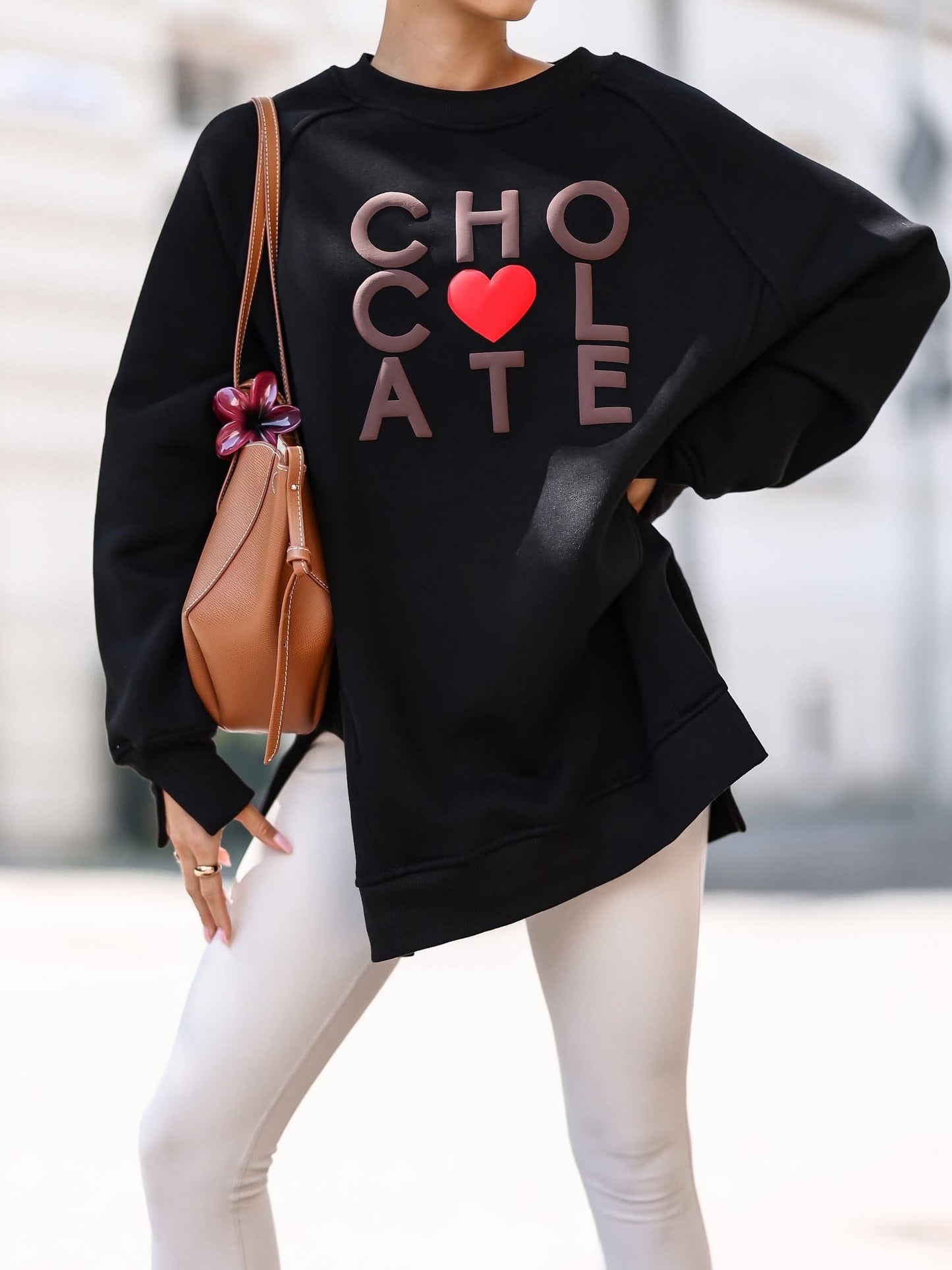Pulover supradimensionat cu ciocolată