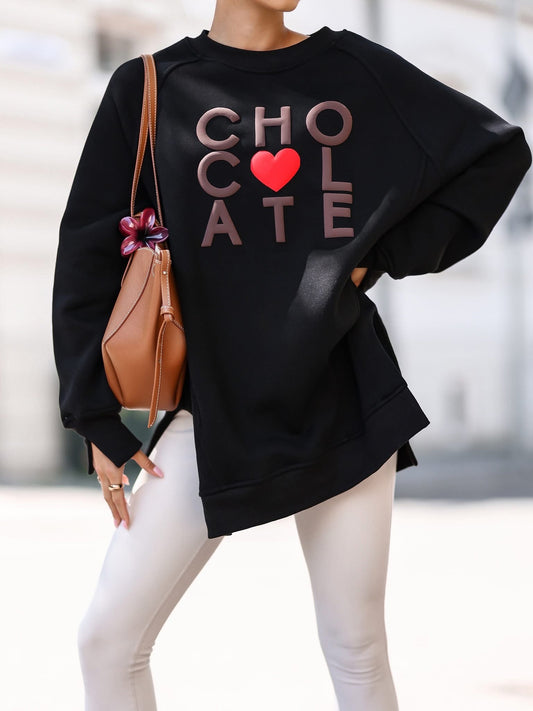 Pulover supradimensionat cu ciocolată