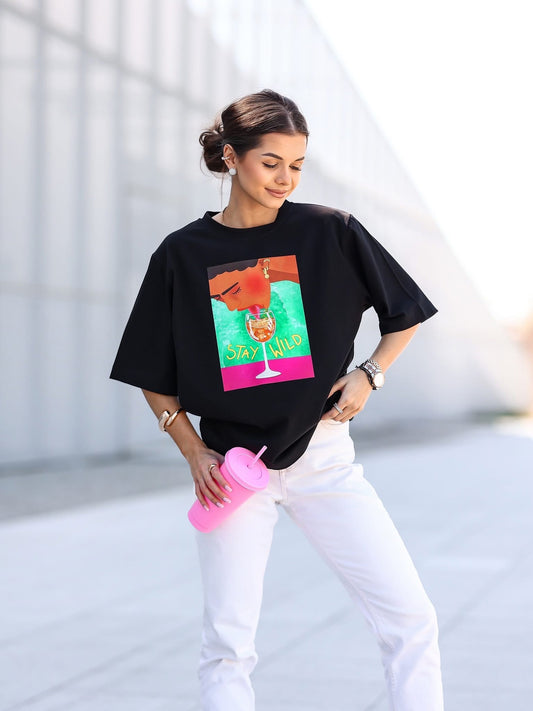 Tricou supradimensionat Stay Wild