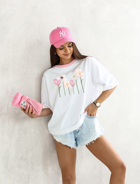 Tricou cu flori de vară