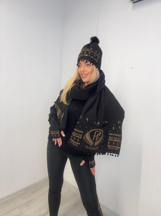 Set paparazzi - pălărie+eșarfă+mănuși (3279)